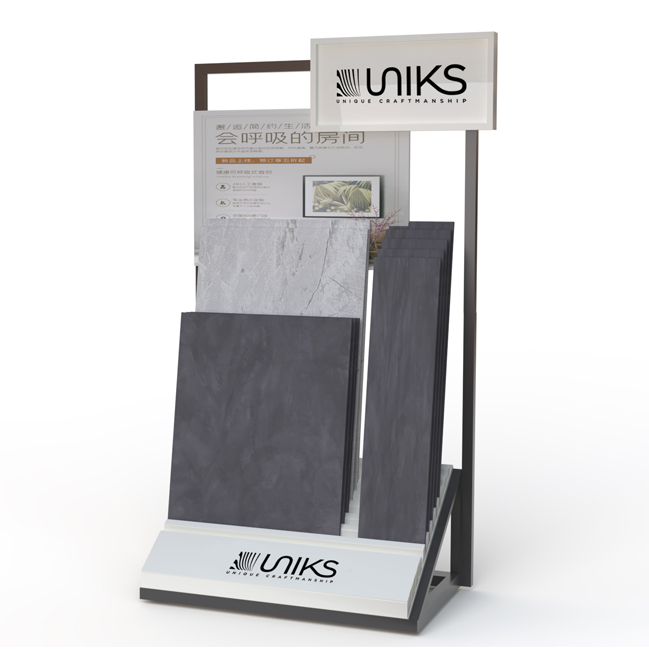 Porcelain brick rack against wall