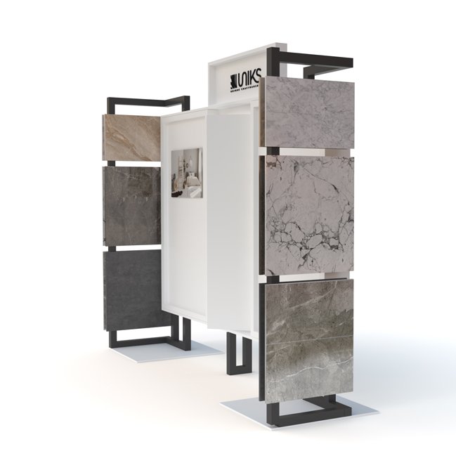 Porcelain brick rack against wall